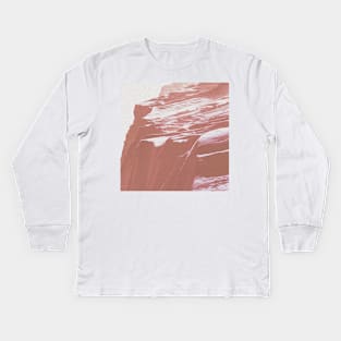 Rose Blush Mountains Oil Effects 4 Kids Long Sleeve T-Shirt